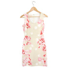 Giambattista Valli Cream and Pink Silk Floral Wiggle Dress - IT38 / USA 2