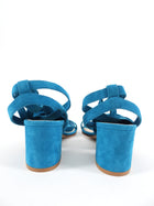 Gianvito Rossi Turquoise Blue Suede Sandals - 36.5