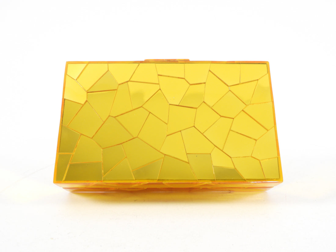 Serpui Marie Small Gold Mirror Giraffe Minaudiere Clutch