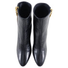 Giuseppe Zanotti Black Wedge Ankle Boots with Gold Zipper - 37