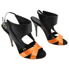 Giuseppe Zanotti x Vionnet Black and Orange Satin High Heel Sandal - 38