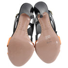 Giuseppe Zanotti x Vionnet Black and Orange Satin High Heel Sandal - 38