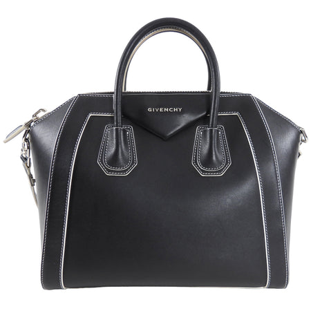 Givenchy Antigona Black Top Stitch Leather Medium Bag
