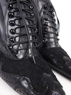 Givenchy Black Leather Lace Up Mules - 40.5