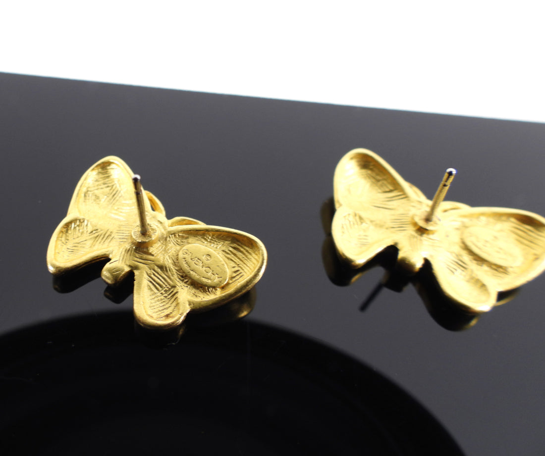 Givenchy Vintage Matte Goldtone Butterfly Earrings