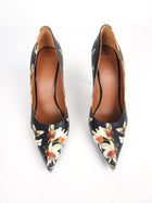 Givenchy Floral Black and Orange Leather Pumps - 40 / 9.5