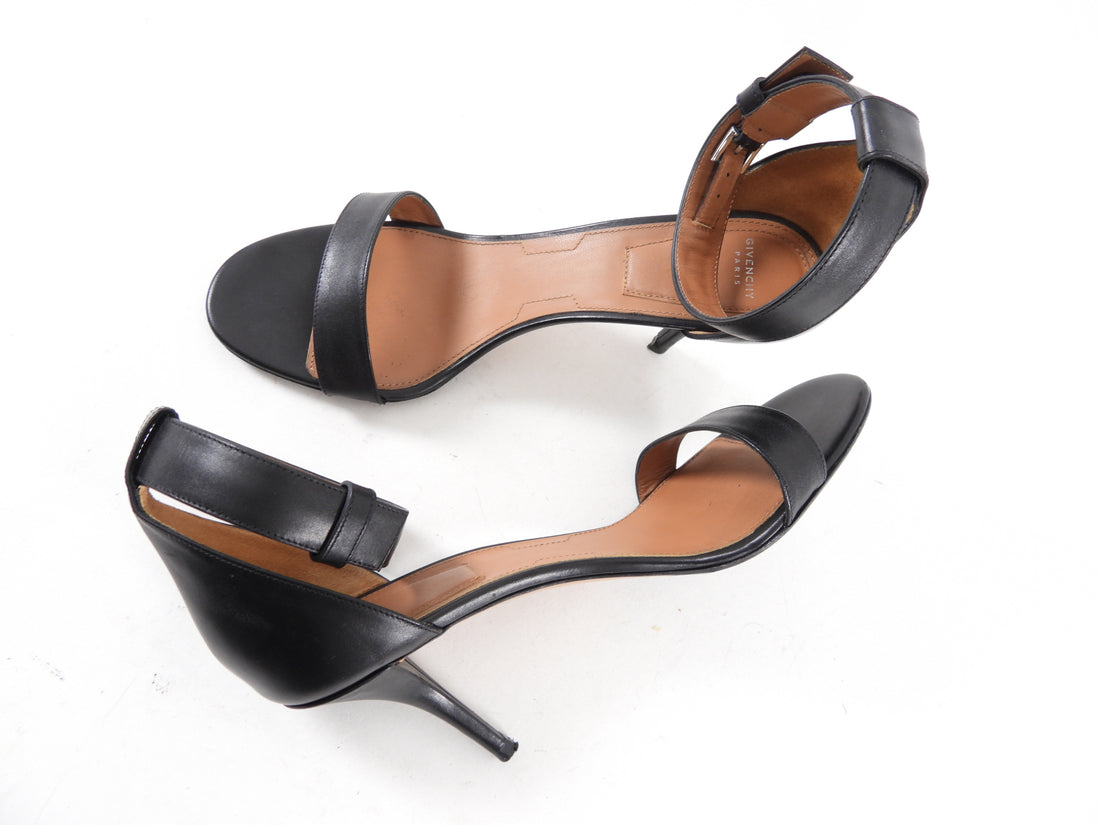 Givenchy Black Leather High Heel Sandals - 40