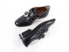 Givenchy Black Leather Stud Double Monk Oxford Flats - 36.5