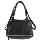 Givenchy Black Woven Leather Small Pandora Bag