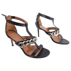 Givenchy Black Chain Heel Sandals - 7.5