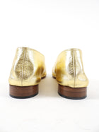 Martiniano Gold Leather Flat Slip on Shoes - 37.5