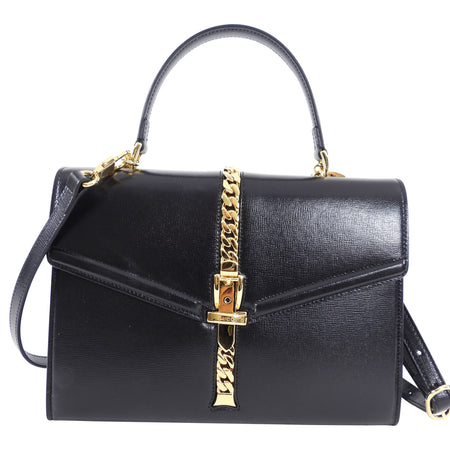 Gucci 1969 Sylvie Small Black Top Handle Two-Way Bag