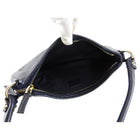 Gucci Black Leather Abbey D-Ring Pochette Bag