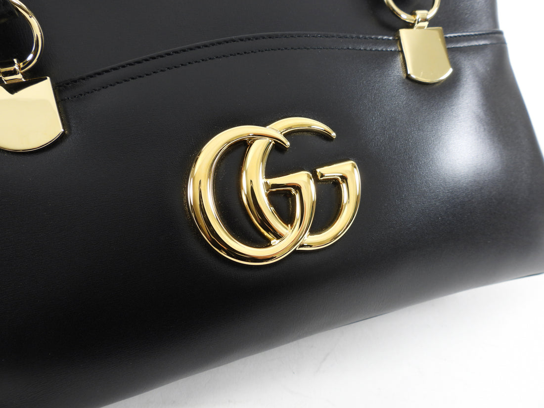 Gucci Black Arli Handle Large GG Shoulder Bag
