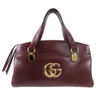 Gucci Burgundy Arli Handle Large GG Logo Bag