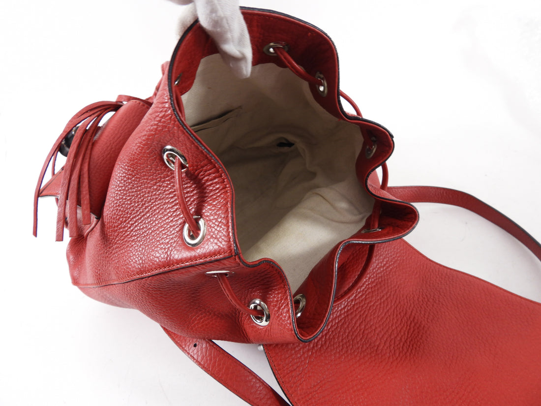 Gucci Red Leather Bamboo Handle Tassel Small Backpack – I MISS YOU VINTAGE