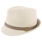 Gucci Light Beige Felt Fedora Hat with Leather Band - M