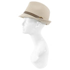Gucci Light Beige Felt Fedora Hat with Leather Band - M