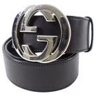 Gucci Interlocking G Black Leather Belt - 95 / 38