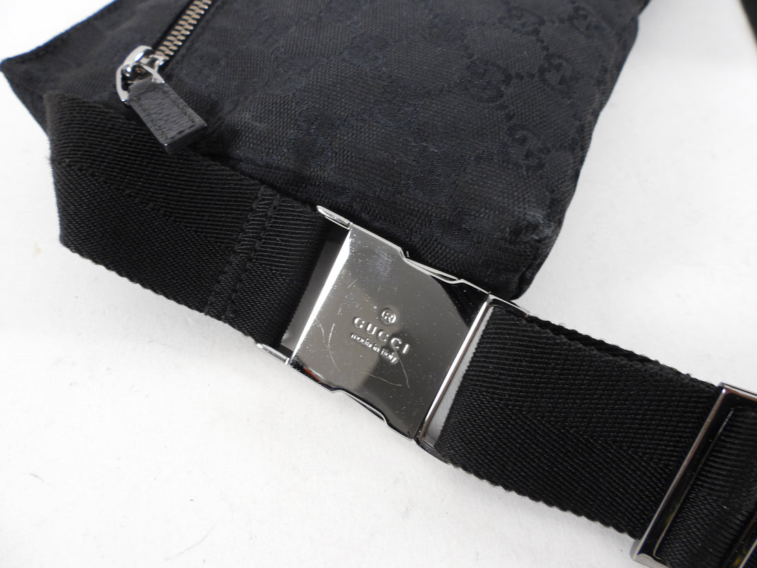Gucci Monogram Canvas Black Double Belt Bag