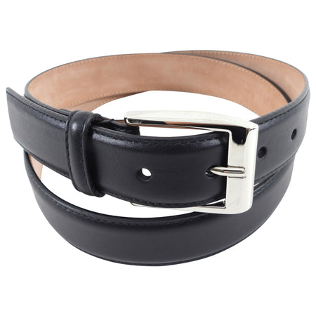 Gucci Black Leather Belt with Silvertone Buckle - 95/38