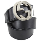Gucci Black Belt with Silver GG Buckle 