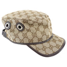Gucci Brown Monogram Canvas Newsboy Hat with Grommets