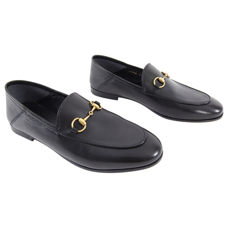 Gucci Black Smooth Leather Fold Down Horsebit Loafer - 37.5 / 7