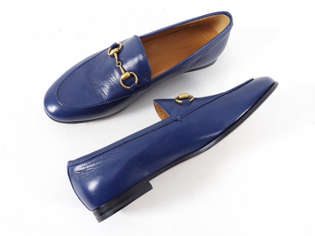 Navy on sale gucci loafers