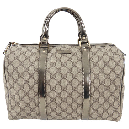 Gucci Monogram Supreme Boston Joy Pewter Bag