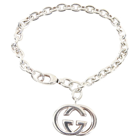 Gucci Sterling Silver GG Pendant Chain Bracelet - XS