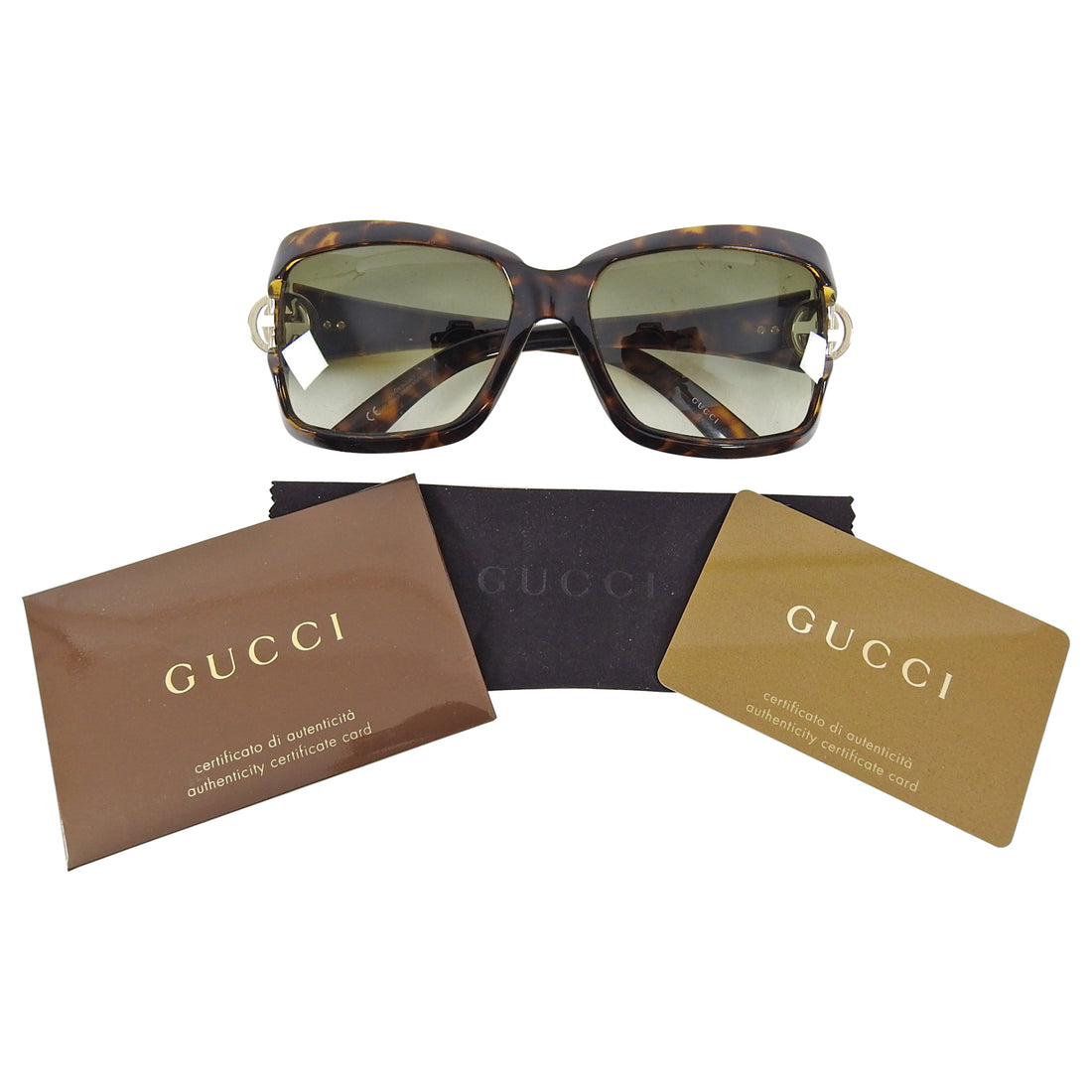 Gucci 2598 Brown Tortoise GG Logo Sunglasses 