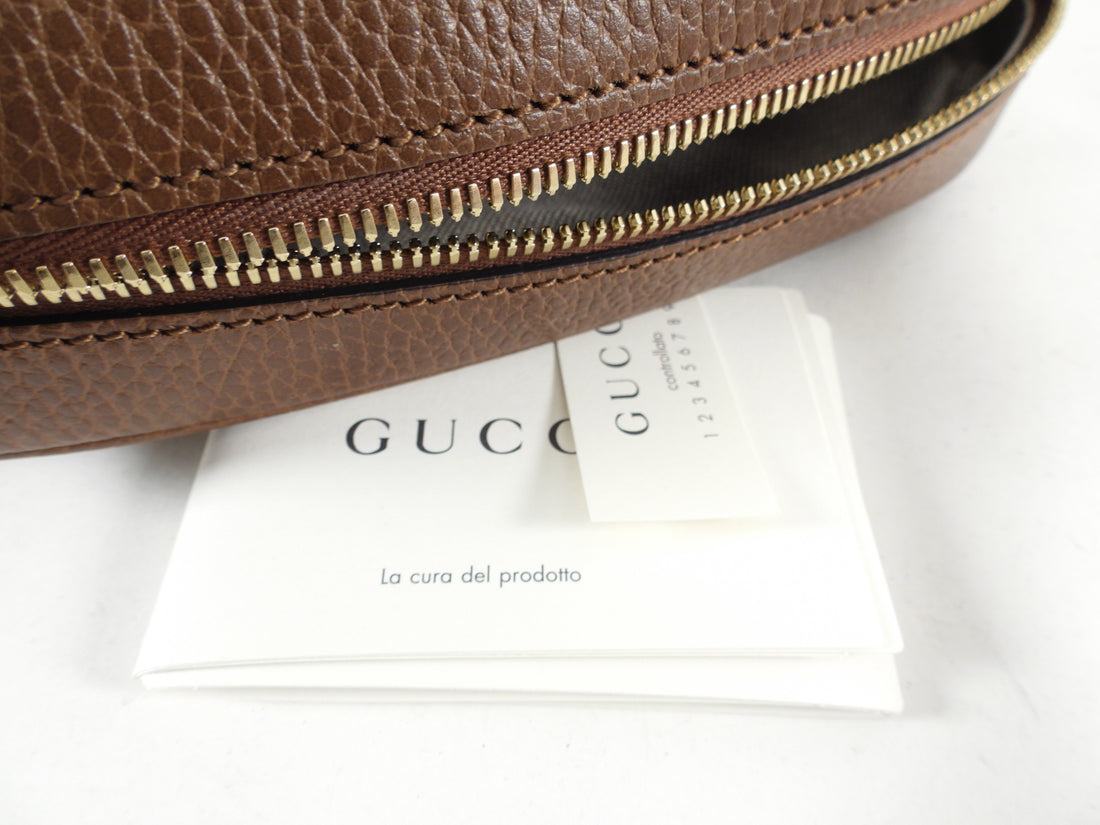 Gucci Brown Monogram Canvas Mini Bree Crossbody Bag