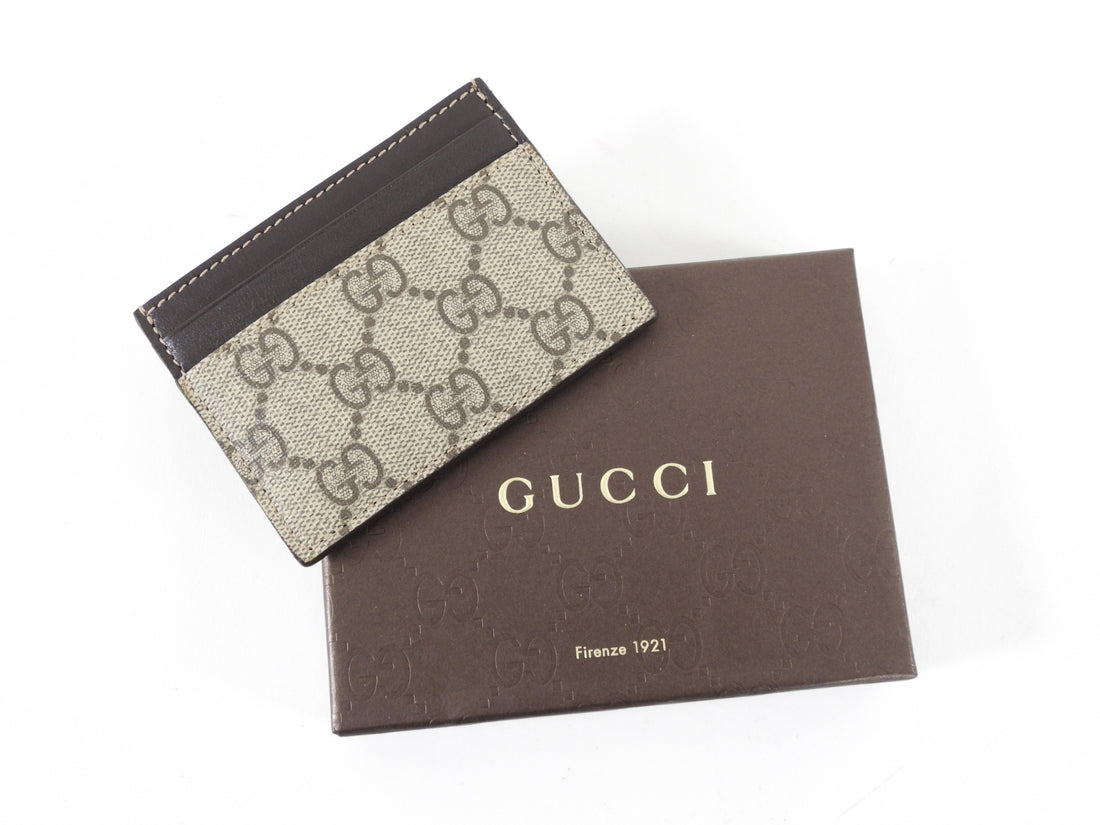 Gucci Monogram Supreme Canvas Brown Card Holder