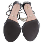 Gucci Crystal GG Logo Strappy Black Leather Sandal Heels - 40