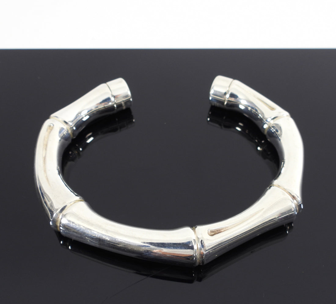 Gucci bamboo bracelet on sale silver