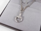 Gucci 18k White Gold and Diamond Horsebit Necklace