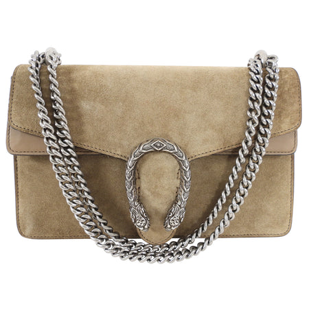 Gucci Beige Suede Small Dionysus Chain Shoulder Bag