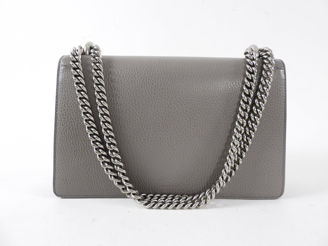Gucci Grey Leather Small Dionysus Jewelled Clasp Bag