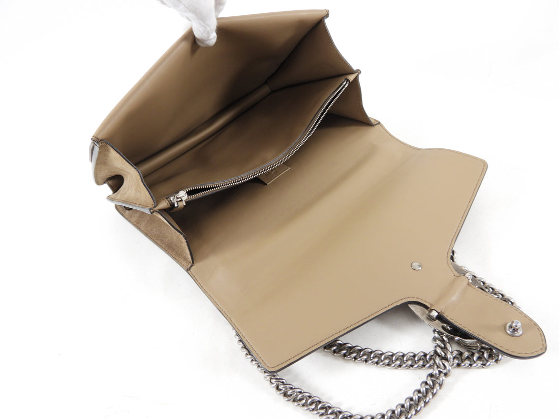 Gucci Dionysus Medium Taupe Suede Bag