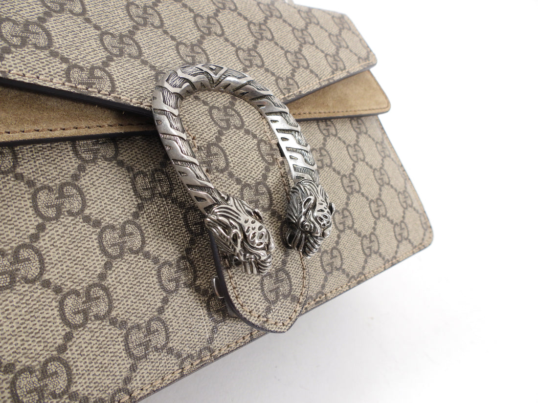 Gucci Small Taupe Dionysus Supreme Taupe Bag