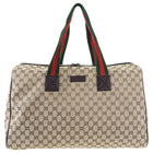 Gucci Monogram Canvas Brown Overnight Duffle Travel Bag
