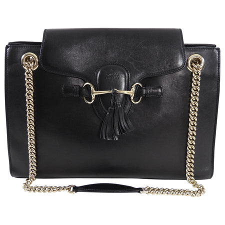 Gucci Emilie Black Leather Chain Strap Bag