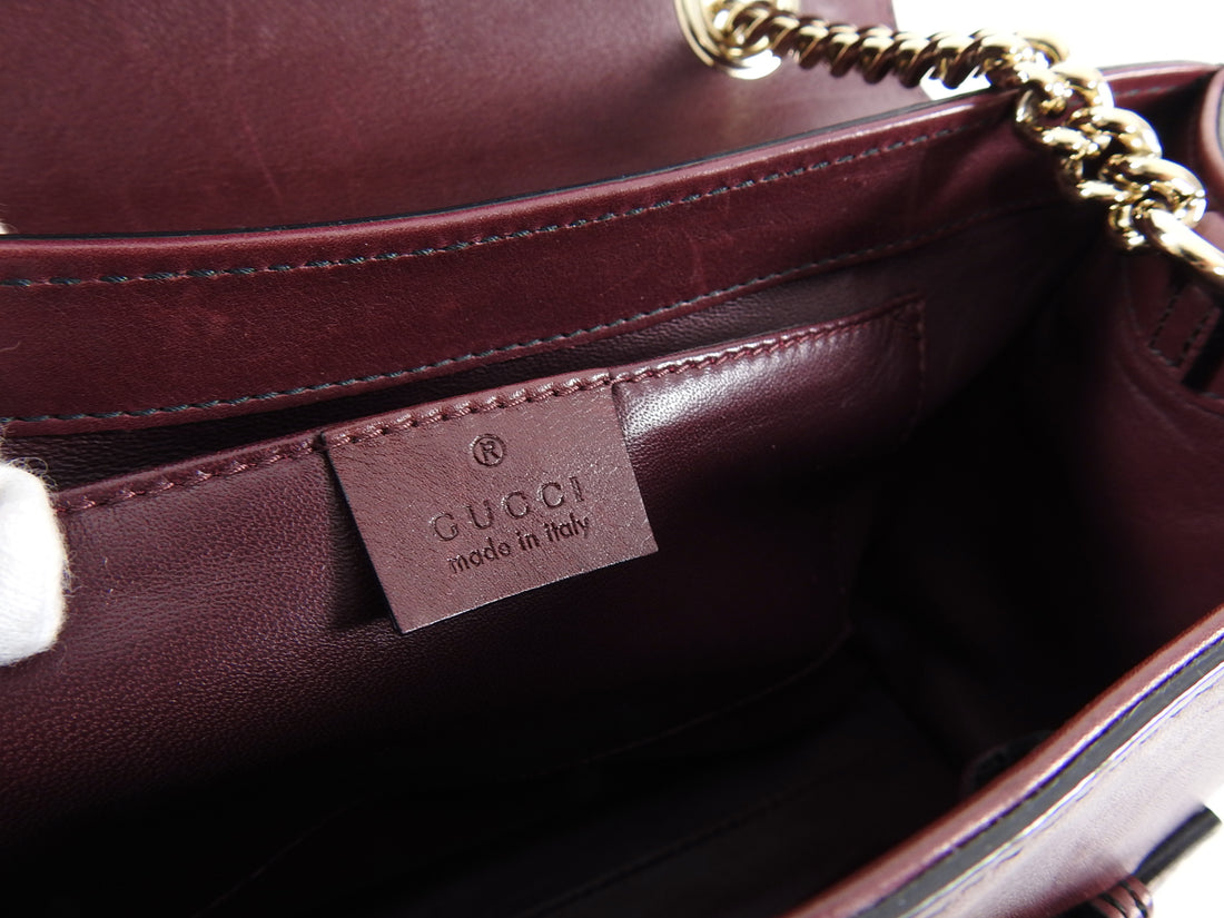 Gucci Burgundy Smooth Leather Emily Shoulder Bag