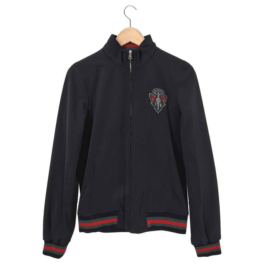 Gucci Equestrian Black Hooded Jacket with Crest Detail - S