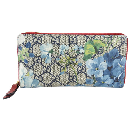 Gucci GG Blooms Supreme Monogram Zip Continental Wallet