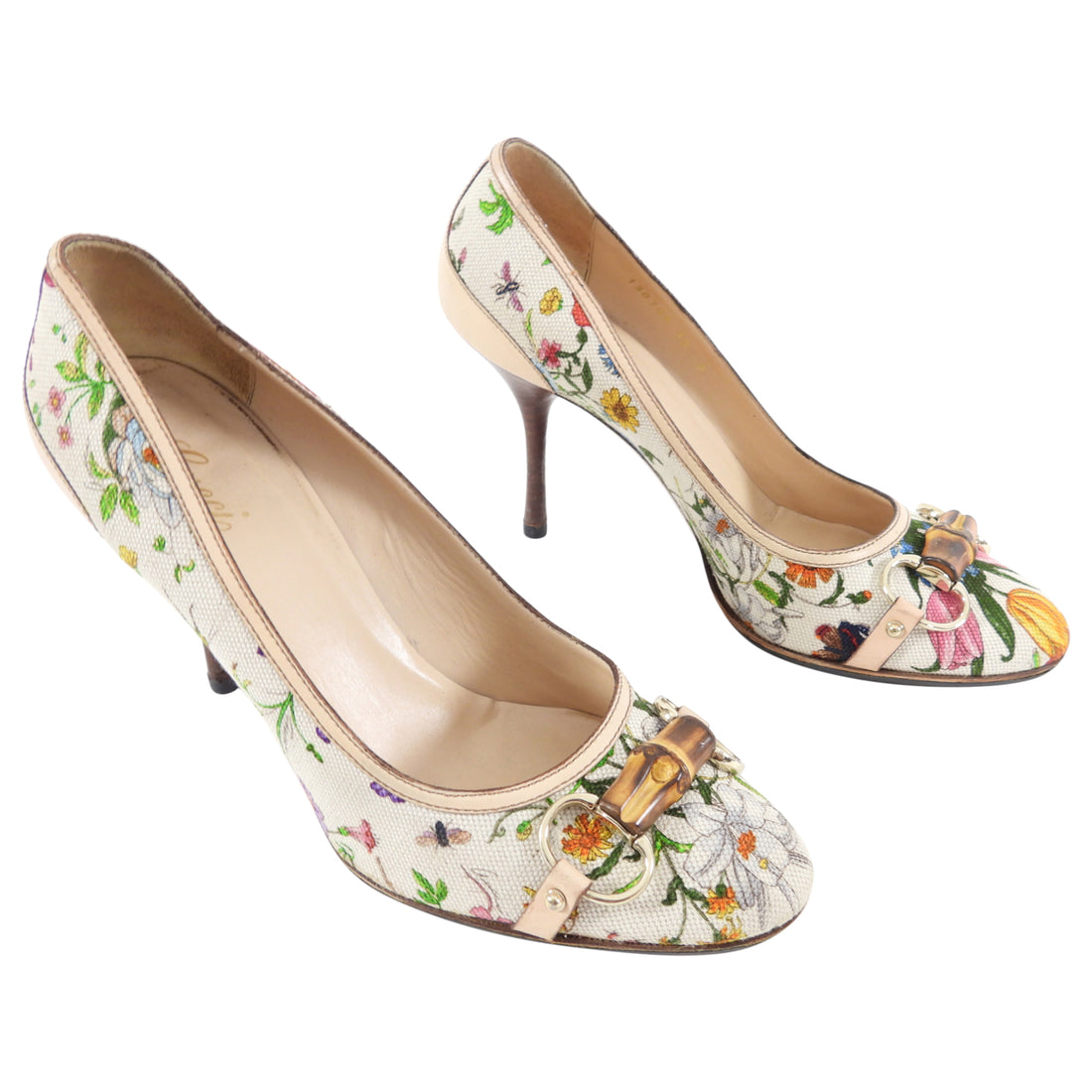 Gucci floral outlet heels