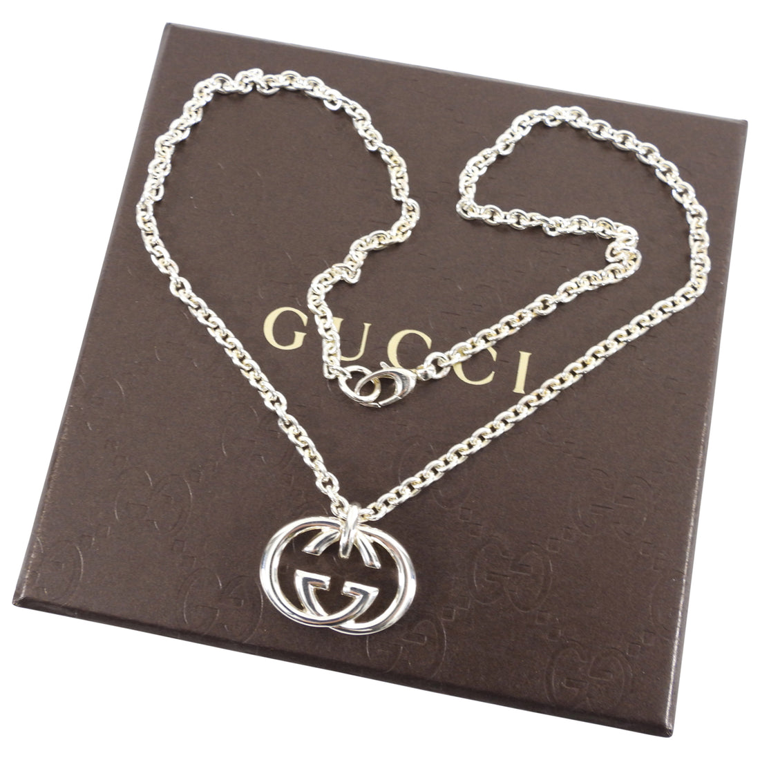 Gucci Sterling Silver GG Pendant Necklace