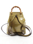 Gucci Vintage Bronze Patent Bamboo Mini Backpack