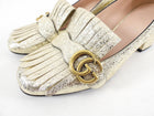 Gucci Gold Metallic Crackle Leather Marmont Pumps - 40